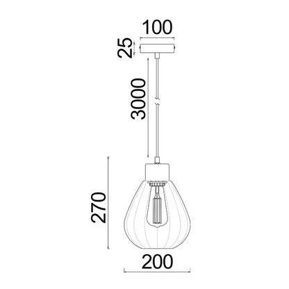 Tulip Ribbed Wine Glass Single Pendant Light