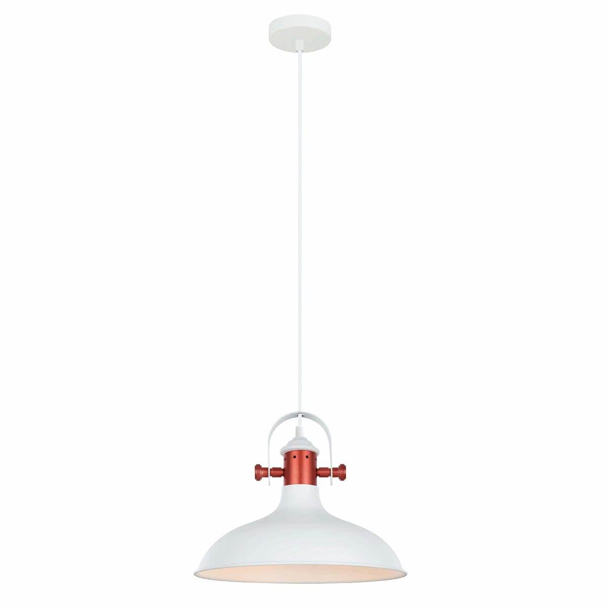 Narvik Industrial Dome Pendant Light White