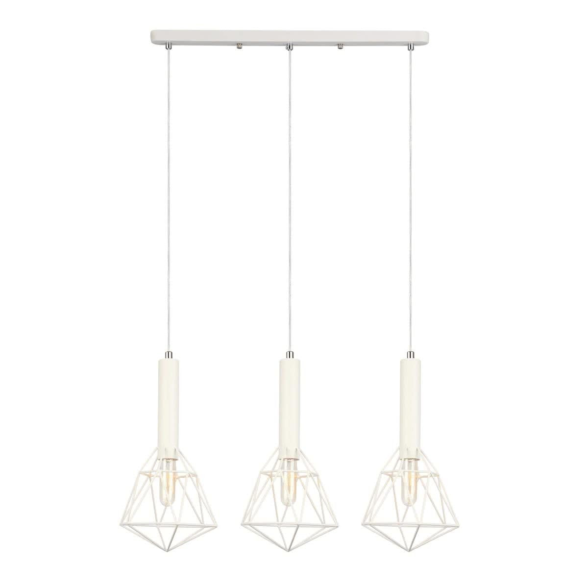 Whiteband Triple Diamond Iron Cage Pendant Light