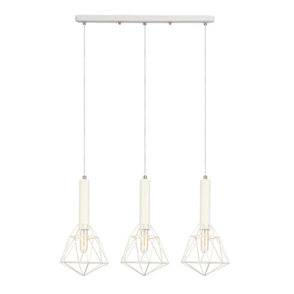 Whiteband Triple Diamond Iron Cage Pendant Light