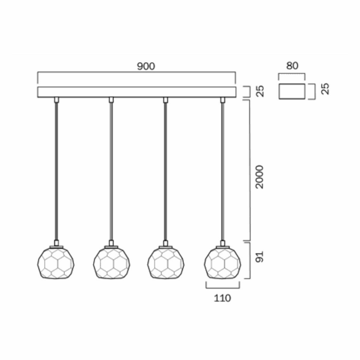 Zaha 4 Crystal Pendant Light