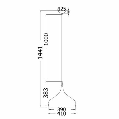 Zara Metal and Polycarbonate 410mm Large Pendant Light
