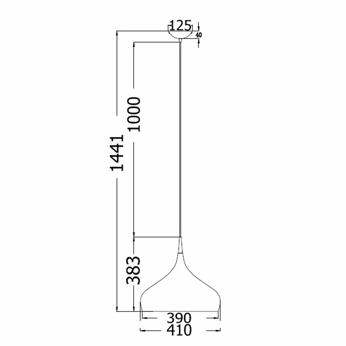 Zara Metal and Polycarbonate 410mm Large Pendant Light